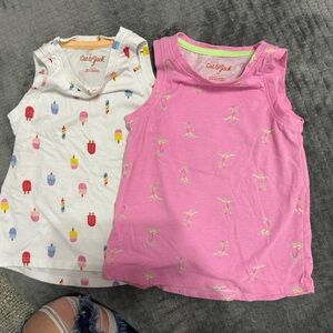 Cat And Jack Pink and White Tank Tops